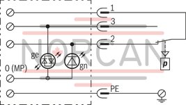 technical illustration-R901102362-200 bar, micro switch with NC contact/NO contact function, device connector DIN EN 175301-803 (large cubic connector)