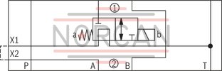 technical illustration-R900945999-Direct-controlled directional slide valve with solenoid actuation Sandwich plate valve As stop straight-through valve or stop straight-through short circuit valve Porting pattern according to DIN&nbsp;24340 form&nbsp;A (without locating hole), (standard) Porting pattern according to ISO&nbsp;4401-03-02-0-05 (with locating hole) Wet-pin AC or DC solenoids Manual override, optional