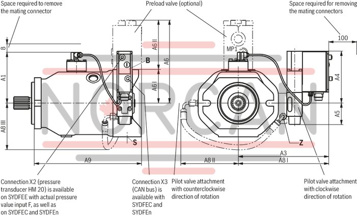 technical illustration-R978056648-Pump A10VSO BR31 with digital OBE