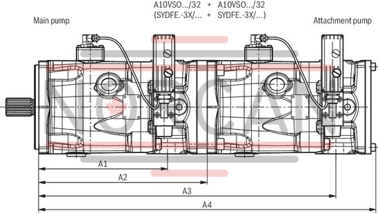 technical illustration-R901135309-Pump A10VSO BR32 with analog OBE