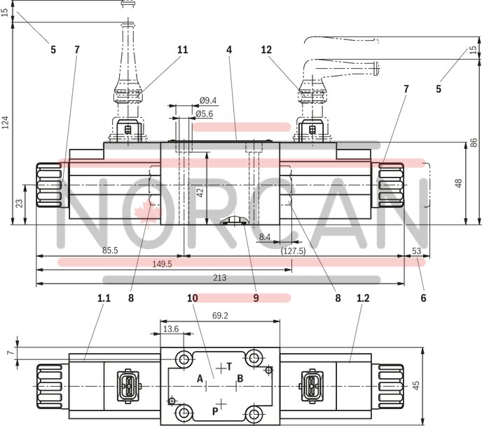 technical illustration-R901089241-Size 6, symbol J, solenoid-actuated, 24 V DC