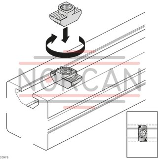 technical illustration-3842530287-T-nut 10 mm slot steel; galvanized M8