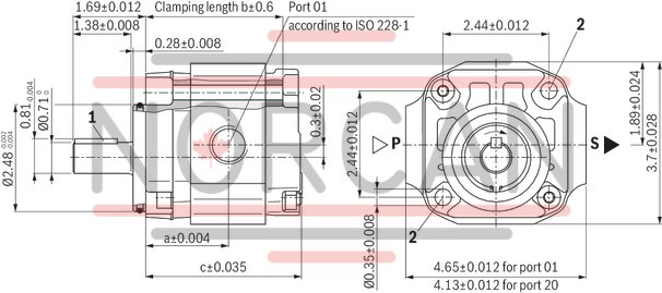 technical illustration-R900245715-INTERNAL GEAR PUMP, size 6, pressure 250 bar for industrial and mobile applications, open circuit