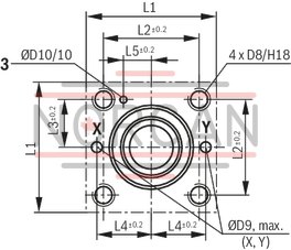 technical illustration-R900974179-High-response valve in block installation design Suitable for position, pressure, force and velocity control Pilot valve: 2-stage, mechanically returned Sercos valve NG6 or 10, trimmed, opens the main stage from A to T in case of power failure and applied pilot pressure Main stage with position control Integrated electronics (OBE) Typical applications:<br>
Presses<br>
Die casting machines<br>
Nibbling axes