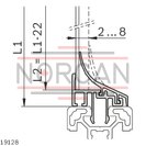 technical illustration-3842524027-Protective pane profile, clean room, R45 basic profile