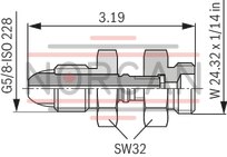 technical illustration-0531602501-Diaphragm accumulator size 0.7 liters, 180 bar for mobile and industrial applications
