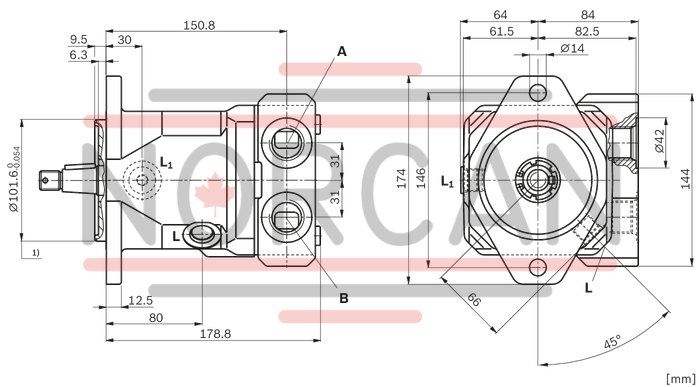 technical illustration-R902469462-Well-tried A10 rotary group technology Approved for high speeds Long service life High power density Low operating noise Optional with integrated anti-cavitation valve, e.g. for fan drives Optional with speed sensor Swashplate design