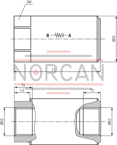 technical illustration-R901454197-Size 30, A → B, mechanically actuated