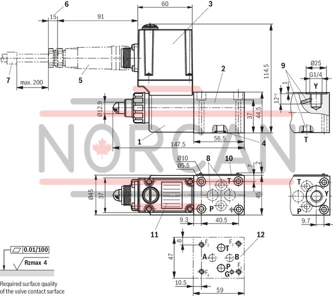 technical illustration-R901198613-Size 6, P → T, electrical with integrated electronics, 24 V DC