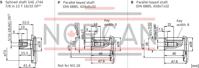 technical illustration-R902202055-Large variety of available nominal sizes allows exact adjustment to the application High power density Very high total efficiency High starting efficiency Working ports SAE flange or thread Optional with integrated pressure relief valve Optional with mounted addifitonal valve: counterbalance valve (BVD/BVE), flushing and boost-pressure valve Bent-axis design