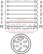 technical illustration-R900223890-Mating connector, connector 7-pole (6 + PE) EN 175301-804