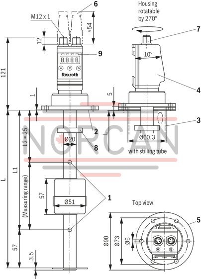 technical illustration-R901335458-Float switch combined with temperature contact