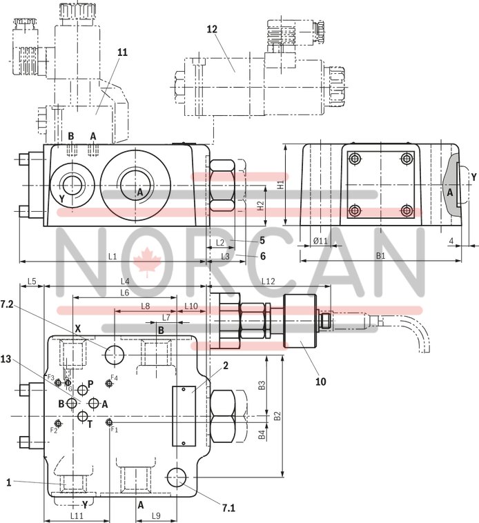 technical illustration-R900457388-For subplate mounting Porting pattern according to ISO&nbsp;5781-06-07-0-00 (NG10), ISO&nbsp;5781-08-10-0-00 (NG20), ISO&nbsp;5781-10-13-0-00 (NG32) For threaded connection For the leakage-free blocking of one actuator port Attachment possibility for directional spool valve or directional seat valve, optional Pilot oil return, external Version with pre-opening for dampened release, optional Various cracking pressures, optional Check valve installation sets available individually Corrosion-protected design
