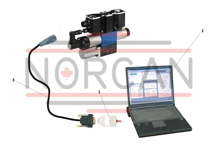 technical illustration-R901059709-Direct operated proportional directional valve with integrated digital control electronics for the pressure, force and flow control (Integrated Axis Controller IAC-P) Completely adjusted unit consisting of valve, pressure sensor(s) (optional), digital control electronics and field bus connection Operation by means of proportional solenoids with central thread and detachable coil Valve control spool, position-controlled Integrated pressure sensor plate (optional) For subplate mounting: Porting pattern according to ISO 4401 Analog interface for command and actual value Design for CAN bus with CANopen protocol DS 408 or Profibus-DP Quick commissioning via PC and WIN-PED 6 commissioning software