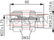 technical illustration-R901435684-Bladder-type accumulator size 10 liters, 330 bar for industrial applications at standard temperatures