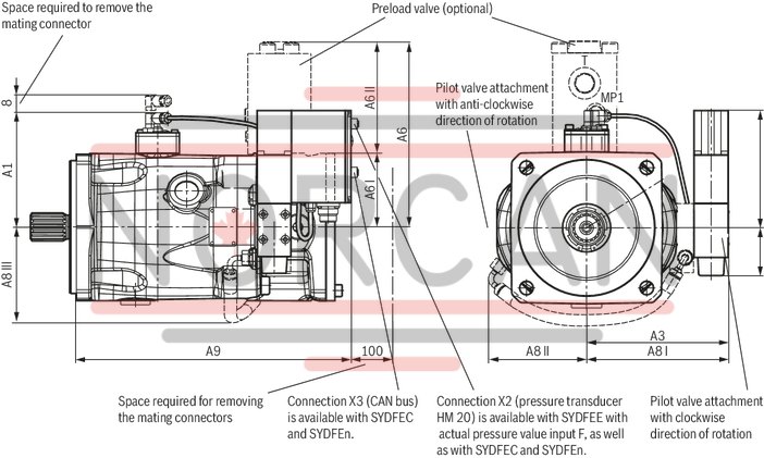 technical illustration-R901353720-Pump A10VSO BR32 with digital OBE