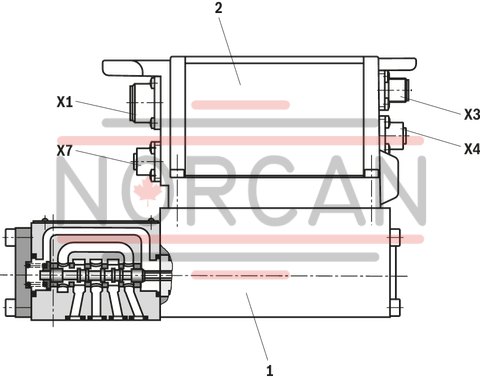 technical illustration-R901182077-Direct operated high-response valves with control spool and sleeve in servo quality Operated on one side, 4/4 fail-safe position in switched-off condition Integrated digital axis control functionality (IAC-R) for:<br>
- Position control with underlying velocity control<br>
- DSC functionality Analog and digital interfaces for command and actual values<br>
- 4 x analog sensors (+/-10 V or 4 ... 20 mA) or<br>
- 1 x length measurement system (1 Vpp or SSI) and 2 analog sensors Command value presetting/actual value response analog (current or voltage) via field bus Analog/digital inputs/outputs, configurable Fieldbus connection<br>
- CAN bus with CANopen protocol DS408<br>
- Profibus-DP Vo/V1 Quick start-up via PC and commissioning software