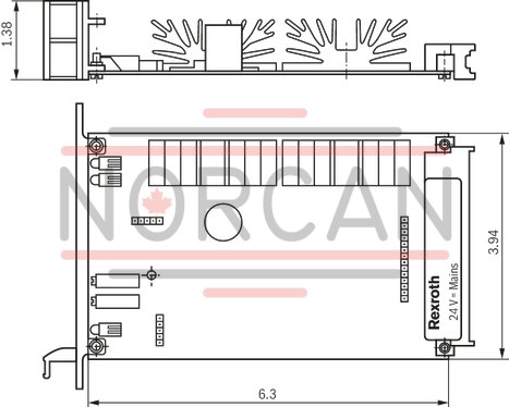 technical illustration-0811405099-Controlled output stage Closed-loop position control with PID characteristics Fast energization and fast deletion for short actuating times Enable input Short-circuit-proof outputs Adjustable zero point and sensitivity Cable break detection for actual value cable