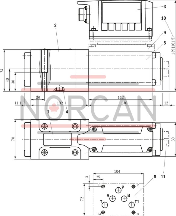 technical illustration-R901396516-Size 10, symbol E, integrated electronics, 24 V DC