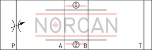 technical illustration-R901268164-Sandwich plate valve Porting pattern according to ISO&nbsp;4401-03-02-0-05 (with locating hole) For flow limitation Adjustment type: Spindle with hexagon socket