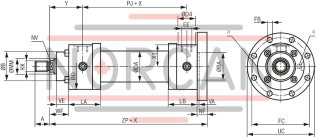 technical illustration-R407999236-Nominal pressure 160 bar, piston Ø 25 ... 200 mm, piston rod Ø 14 ... 140 mm, stroke length up to 3000 mm