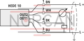 technical illustration-R901433087-Electronic pressure switch with display, 2 switching outputs, pressure range 0 &hellip; 250 bar, connector 4-pole M12x1 A-coded, throttle element