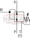 technical illustration-R901139028-For subplate mounting Porting pattern according to DIN 24340 form A Porting pattern according to ISO&nbsp;4401-03-02-0-05 (with locating hole) 4 optional adjustment types:&bull; Rotary knob&bull; Threaded pin with hexagon and protective cap&bull; Lockable rotary knob with scale&bull; Rotary knob with scale 5 pressure ratings Check valve, optional