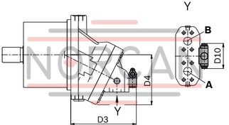 technical illustration-R902155652-Space-saving construction due to recessed mounting flange Easy to install, simply slide into the mechanical gearbox High power density Very high total efficiency High starting efficiency Optional with integrated pressure relief valve Optional with mounted addifitonal valve: counterbalance valve (BVD/BVE), flushing and boost-pressure valve Bent-axis design