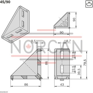 technical illustration-GUSSET 45X90-Bracket 45x90 set (standard)