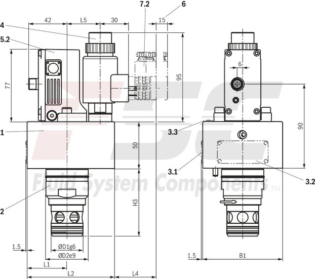 technical illustration-R901436213-Size 25, A &rarr; B, B &rarr; A, integrated electronics, 24 V DC