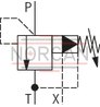 technical illustration-R900353051-For flange connection For subplate mounting 3 adjustment elements for pressure adjustment, optional:<br>
&bull; Sleeve with hexagon and protective cap<br>
&bull; Rotary knob<br>
&bull; Lockable rotary knob Solenoid-actuated unloading via a built-on directional valve Pilot oil return, internal or external Remote control port, optional Main spool insert optionally as seat spool or as sliding spool design