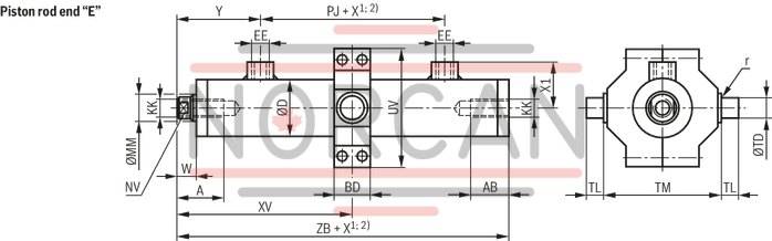 technical illustration-R407999222-Nominal pressure 160 ... 250 bar, piston &Oslash; 25 ... 200 mm, piston rod &Oslash; 14 ... 125 mm, stroke length up to 3000 mm