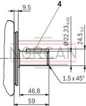 technical illustration-R987200987-Fixed displacement, size 68 cm³, pressure 175 bar, clockwise rotation, 600-1800 rpm, mounting flange SAE-B