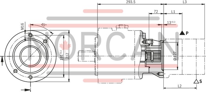 technical illustration-R900580382-Variable displacement pump, size 20 cm&sup3;, pressure 160 bar for industrial applications, open circuit
