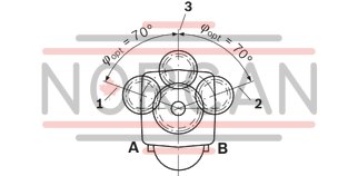 technical illustration-R902202055-Large variety of available nominal sizes allows exact adjustment to the application High power density Very high total efficiency High starting efficiency Working ports SAE flange or thread Optional with integrated pressure relief valve Optional with mounted addifitonal valve: counterbalance valve (BVD/BVE), flushing and boost-pressure valve Bent-axis design