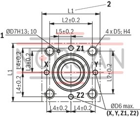 technical illustration-R900912728-Size 32, symbol H2, hydraulically actuated