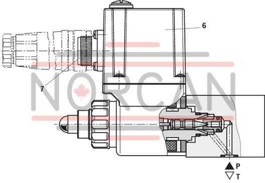 technical illustration-R901198613-Size 6, P → T, electrical with integrated electronics, 24 V DC
