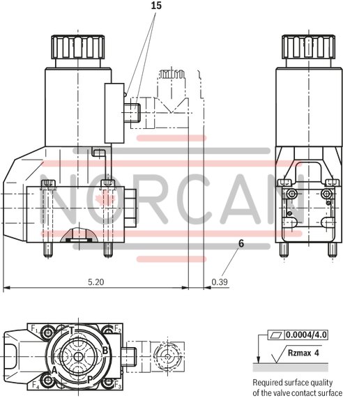 technical illustration-R900056442-Size 6, symbol U, electrical with solenoid, 96 V DC