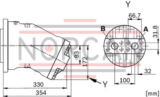 technical illustration-R902202055-Large variety of available nominal sizes allows exact adjustment to the application High power density Very high total efficiency High starting efficiency Working ports SAE flange or thread Optional with integrated pressure relief valve Optional with mounted addifitonal valve: counterbalance valve (BVD/BVE), flushing and boost-pressure valve Bent-axis design