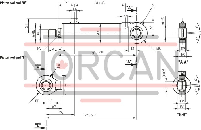 technical illustration-R407999222-Nominal pressure 160 ... 250 bar, piston &Oslash; 25 ... 200 mm, piston rod &Oslash; 14 ... 125 mm, stroke length up to 3000 mm