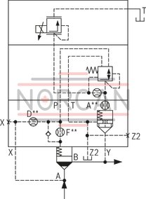 technical illustration-R900945630-Size 25, proportional pressure reduction with installation surface ISO4401 for pressure valves