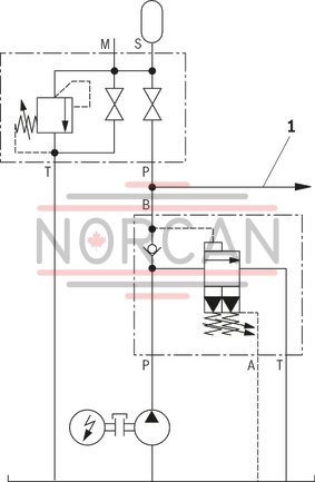 technical illustration-R901224235-For subplate mounting Porting pattern according to ISO&nbsp;5781-03-04-0-00 (not in compliance with the standard, also without locating hole) Subplates (separate order) As cartridge valve Adjustment type: Sleeve with hexagon and protective cap 4&nbsp;pressure ratings Switching pressure differential adjustable (10&nbsp;% to 50&nbsp;% of the nominal value)