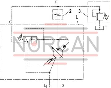 technical illustration-R900580382-Variable displacement pump, size 20 cm&sup3;, pressure 160 bar for industrial applications, open circuit
