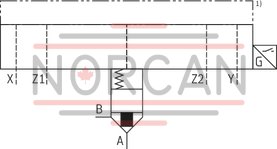 technical illustration-R900928440-Size 25, A &rarr; B, B &rarr; A, hydraulically actuated