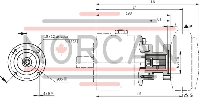 technical illustration-R900580382-Variable displacement pump, size 20 cm&sup3;, pressure 160 bar for industrial applications, open circuit
