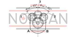 technical illustration-R902155652-Space-saving construction due to recessed mounting flange Easy to install, simply slide into the mechanical gearbox High power density Very high total efficiency High starting efficiency Optional with integrated pressure relief valve Optional with mounted addifitonal valve: counterbalance valve (BVD/BVE), flushing and boost-pressure valve Bent-axis design