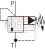 technical illustration-R900353051-For flange connection For subplate mounting 3 adjustment elements for pressure adjustment, optional:<br>
&bull; Sleeve with hexagon and protective cap<br>
&bull; Rotary knob<br>
&bull; Lockable rotary knob Solenoid-actuated unloading via a built-on directional valve Pilot oil return, internal or external Remote control port, optional Main spool insert optionally as seat spool or as sliding spool design