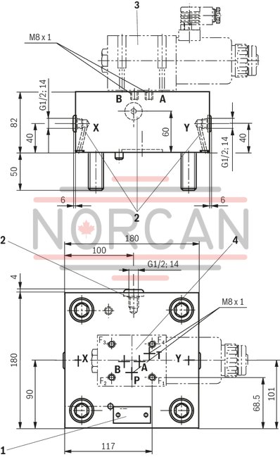 technical illustration-R901031634-2 area ratios 4 different springs 6 different cracking pressures