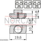 technical illustration-3842530287-T-nut 10 mm slot steel; galvanized M8