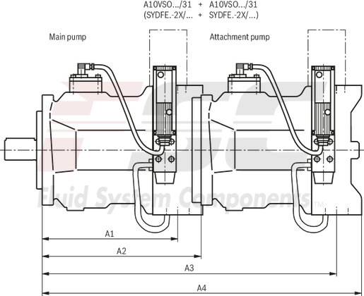 technical illustration-R987097394-Pump A10VSO BR31 with external analog electronics